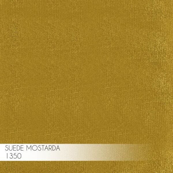 Kit 2 Banqueta Decorativa Kathy Base Bronze Suede Mostarda - Gran Belo - 4
