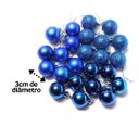 Ver imagem 3 de Kit 15 Bolas Natal Mista Glitter, Fosca e Brilho Azul Royal 3cm - Master Chirstmas