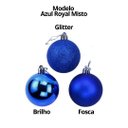 Ver imagem 5 de Kit 15 Bolas Natal Mista Glitter, Fosca e Brilho Azul Royal 3cm - Master Chirstmas