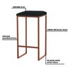 Banqueta Decorativa Billie Base Bronze Veludo Preto - Gran Belo - 3