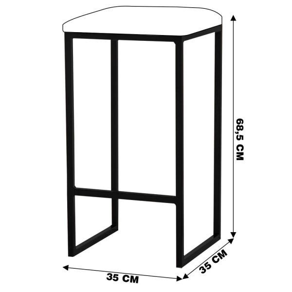 Banqueta Decorativa Billie Base Bronze Veludo Preto - Gran Belo - 2