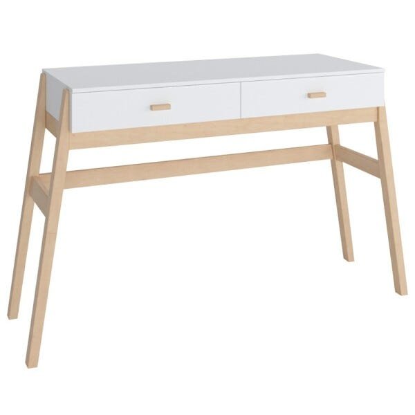 Aparador Decorativo Sala de Estar 2 Gavetas Yara Natural/Branco - 1