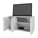 Ver imagem 4 de Rack para TV até 40 Polegadas com 3 Portas 1 Prateleira e Rodízios 90cm BSE01 Branco - BRV Móveis