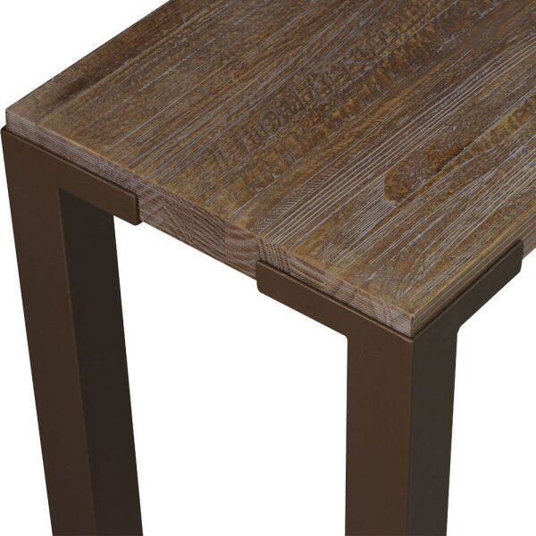 Banco Decorativo para Varanda Cozinha Bladel 160cm Cobre Madeira Maciça Driftwood - Gran Belo - 6