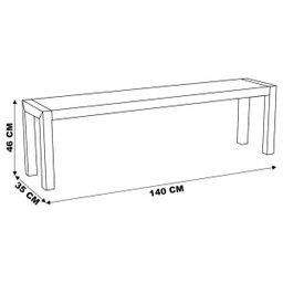 Banco Decorativo para Varanda Cozinha Dumai 140cm Madeira Maciça Walnut Escovado - Gran Belo - 3