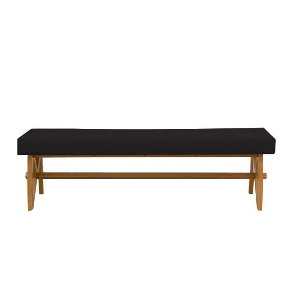 Banco Decorativo Sala de Estar 180cm Linz Linho Preto - Gran Belo - 8