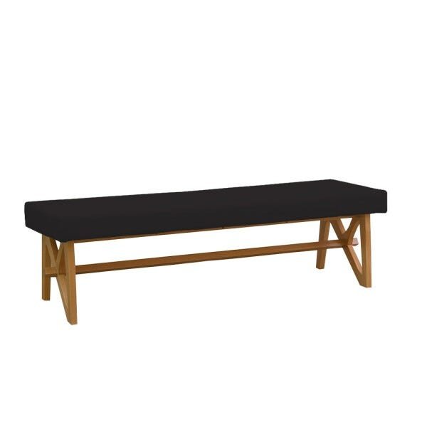 Banco Decorativo Sala de Estar 180cm Linz Linho Preto - Gran Belo - 1