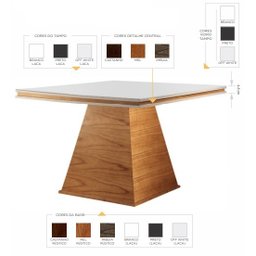 Sala de Jantar Moderna 8 Cadeiras 1,50x1,50m - Premium - Requinte Salas - 8