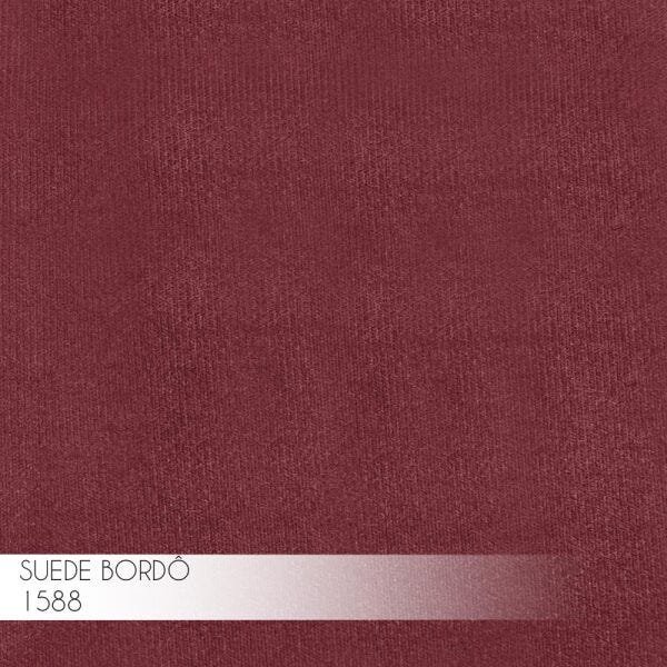 Banqueta Decorativa Billie Base Gold Suede Bordô - Gran Belo - 4