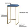 Banqueta Decorativa Billie Base Gold Suede Azul Marinho - Gran Belo - 3