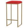 Banqueta Decorativa Billie Base Gold Suede Vermelho - Gran Belo - 1
