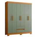 Ver mais imagens de Guarda-Roupa 06 Portas e 02 Gavetas Olimpia Verde/Cinamomo/Sálvia