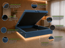 Ver imagem 3 de Cama Box Baú Casal Flutuante com LED, Encaixe para Colchão e Puxador Embutido:Azul