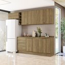 Ver imagem 1 de Armário de Cozinha Completa Garrafeiro 100% Mdf 280cm Nogueira Celeste Kappesberg