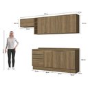 Ver imagem 4 de Armário de Cozinha Completa Garrafeiro 100% Mdf 280cm Nogueira Celeste Kappesberg