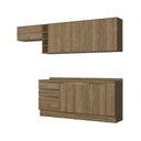 Ver imagem 2 de Armário de Cozinha Completa Garrafeiro 100% Mdf 280cm Nogueira Celeste Kappesberg