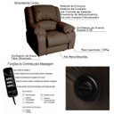 Ver imagem 2 de Poltrona do Papai Reclinável Elétrica com Massagem Magnum Couro (PU) Marrom Fosco - Gran Belo