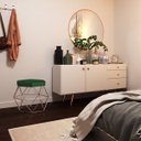 Ver imagem 6 de Kit 2 Puff Decorativo Base Bronze Elsa Suede Verde - Gran Belo