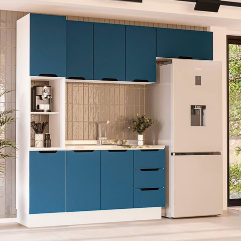 Armário de Cozinha Modulada Completa 4 Peças 240cm sem Tampo 250060 Meena Politorno Móveis