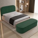 Ver imagem 2 de Cabeceira Cama Box King 195cm Lanna com Puff Recamier Doha W01 Couríssimo Verde - Lyam Decor