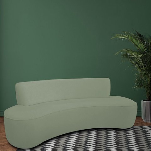 Sofá Orgânico 04 Lugares 230cm Mônaco Bouclé Verde Claro - Nexta Casa