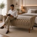 Ver imagem 6 de Recamier 120 cm com Design Moderno e Versátil para Sala de Estar Capuccino