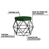Puff Decorativo Base Preta Elsa Suede Verde - Gran Belo - 3