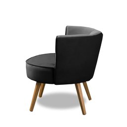 Kit 2 Poltronas Para Sala Decorativa Isa Suede Preto Adonai Estofados - 5