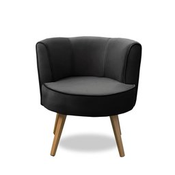 Kit 2 Poltronas Para Sala Decorativa Isa Suede Preto Adonai Estofados - 4