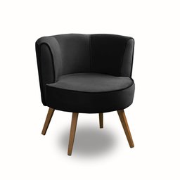Kit 2 Poltronas Para Sala Decorativa Isa Suede Preto Adonai Estofados - 2