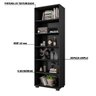 Estante de Livros para Escritório Home Office Alf Preto Texturizado - Gran Belo - 3