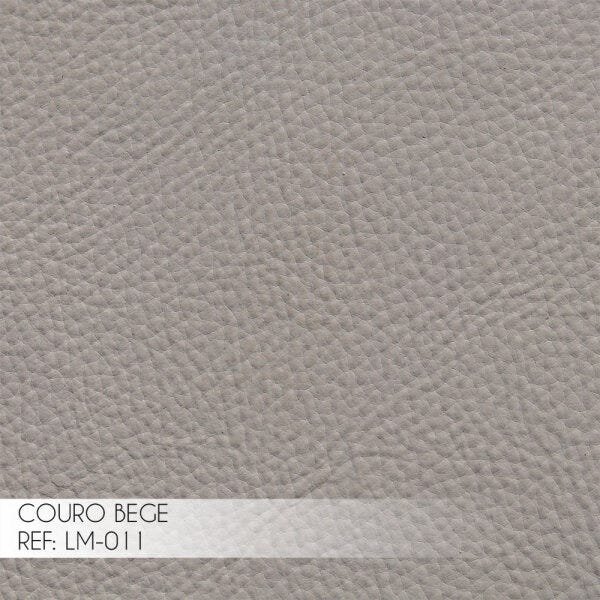 Kit 2 Puff Decorativo Sala de Estar Costela Couro Bege - Gran Belo - 3