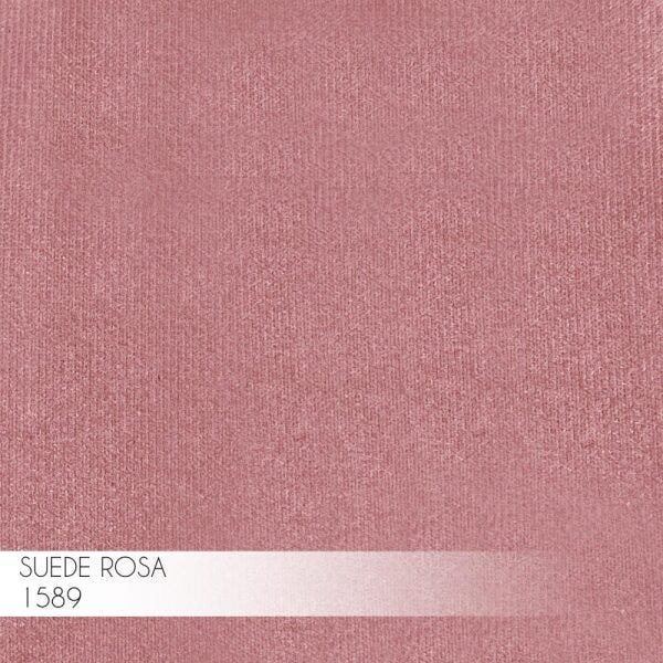 Banqueta Decorativa Billie Base Bronze Suede Rosa - Gran Belo - 4