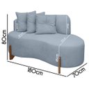 Ver imagem 4 de Sofá Orgânico Namoradeira 2 Lugares Feijão Thor 180cm Bouclê:azul Claro