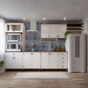 Ver imagem 2 de Cozinha Modulada Retrô Off White-nogueira 6 Peças