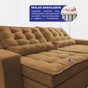 Ver imagem 2 de Sofá Retrátil e Reclinável 3,12m Molas Ensacadas Belle Boucle Caramelo Cama Inbox