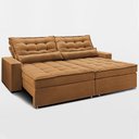 Ver mais imagens de Sofá Retrátil e Reclinável 3,12m Molas Ensacadas Belle Boucle Caramelo Cama Inbox