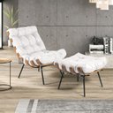 Ver imagem 4 de Kit 2 Puff Decorativo Sala de Estar Costela Couro Branco - Gran Belo