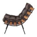 Ver imagem 5 de Poltrona Decorativa Sala de Estar Costela Couro Marrom - Gran Belo