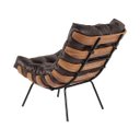 Ver imagem 6 de Poltrona Decorativa Sala de Estar Costela Couro Marrom - Gran Belo