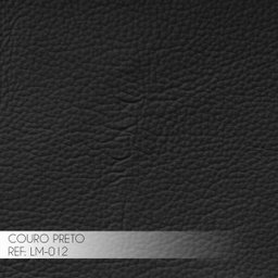 Kit 2 Puff Decorativo Sala de Estar Costela Couro Preto - Gran Belo - 3
