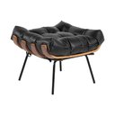 Ver imagem 5 de Poltrona com Puff Costela em Couro Legítimo Sala de Estar Preto Touro & Cia