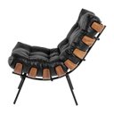 Ver imagem 6 de Kit 2 Poltrona Decorativa Sala de Estar Costela Couro Preto - Gran Belo