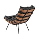 Ver imagem 5 de Kit 2 Poltrona Decorativa Sala de Estar Costela Couro Preto - Gran Belo