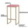Kit 2 Banqueta Decorativa Billie Base Gold Suede Rosa - Gran Belo - 3