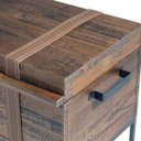 Ver imagem 6 de Baú Decorativo para Sala de Estar Quarto Teneci Grafite Madeira Maciça Rustic Brown - Gran Belo