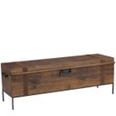 Ver imagem 1 de Baú Decorativo para Sala de Estar Quarto Teneci Grafite Madeira Maciça Rustic Brown - Gran Belo