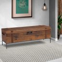 Ver imagem 5 de Baú Decorativo para Sala de Estar Quarto Teneci Grafite Madeira Maciça Rustic Brown - Gran Belo