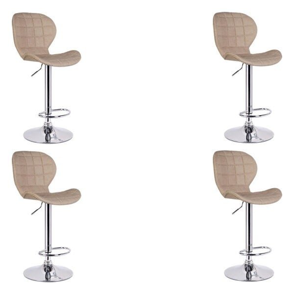 Kit 4 Banquetas Decorativas Sala e Cozinha Born Linho Marrom  Gran Belo - 1