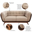 Ver imagem 7 de Sofá 2 Lugares Peonia Living 180 Cm Acquablock/ Tecido Sintético Pés Madeira Nobre Luxo
